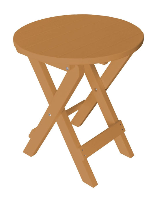 A&L Furniture Poly Round Folding Bistro Table, Cedar