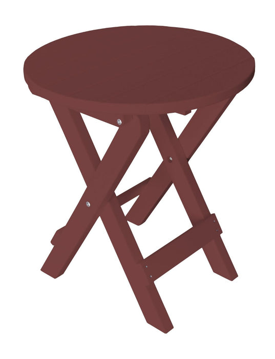 A&L Furniture Poly Round Folding Bistro Table, Cherrywood