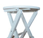 Closeup of A&L Furniture Poly Round Folding Bistro Table