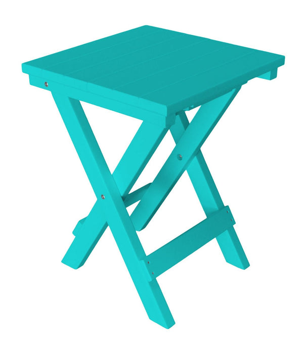 A&L Furniture Poly Square Folding Bistro Table, Aruba Blue