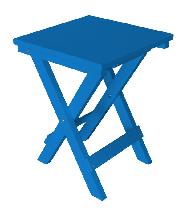 A&L Furniture Poly Square Folding Bistro Table, Blue