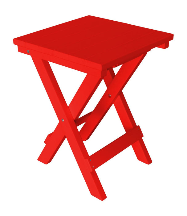 A&L Furniture Poly Square Folding Bistro Table, Bright Red