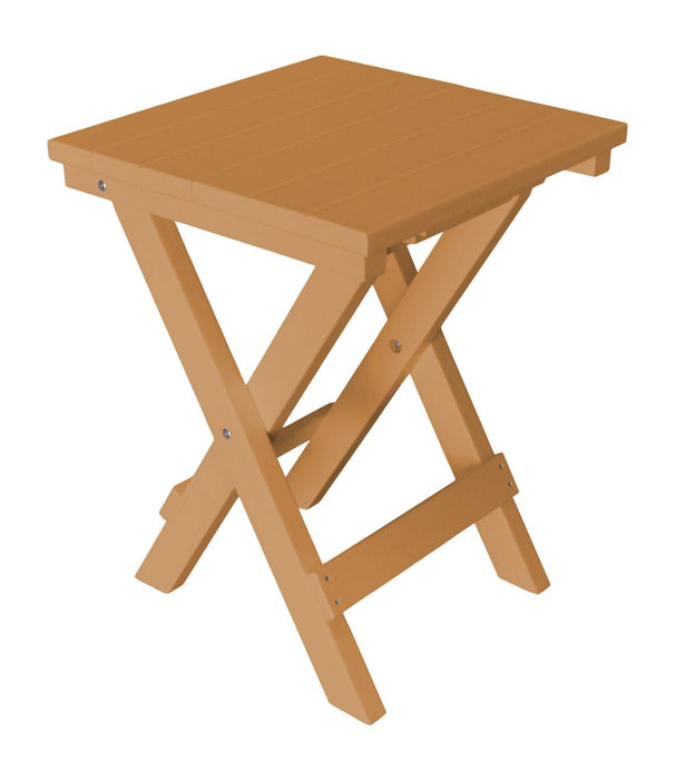 A&L Furniture Poly Square Folding Bistro Table, Cedar