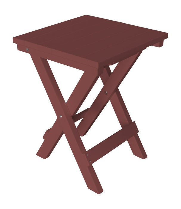 A&L Furniture Poly Square Folding Bistro Table, Cherrywood