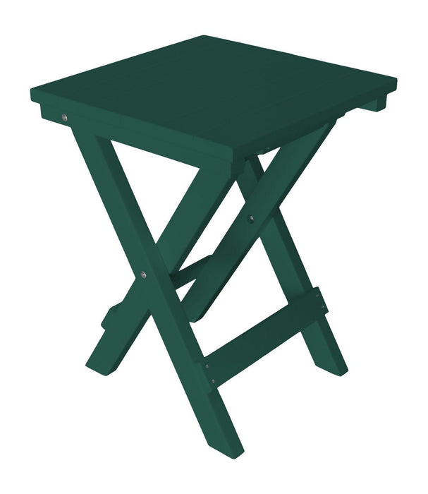 A&L Furniture Poly Square Folding Bistro Table, Turf Green