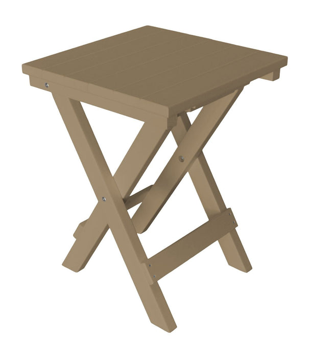 A&L Furniture Poly Square Folding Bistro Table, Weathered Wood