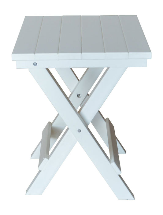 Closeup of A&L Furniture Poly Square Folding Bistro Table