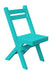 A&L Furniture Amish-Made Poly Coronado Folding Bistro Chair, Aruba Blue