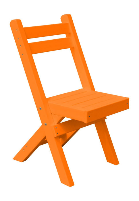 A&L Furniture Amish-Made Poly Coronado Folding Bistro Chair, Orange