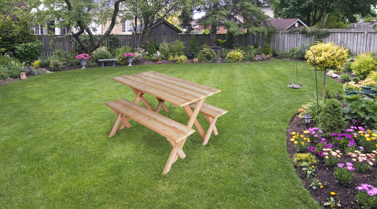 A&L Furniture Co. 5' Amish-Made Cedar Economy Picnic Table