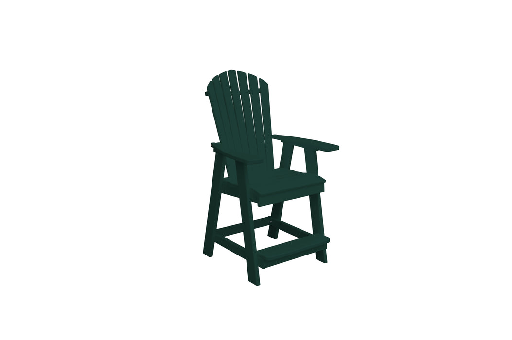 A&L Furniture Co. Amish-Made Counter-Height Poly Fanback Arm Chair