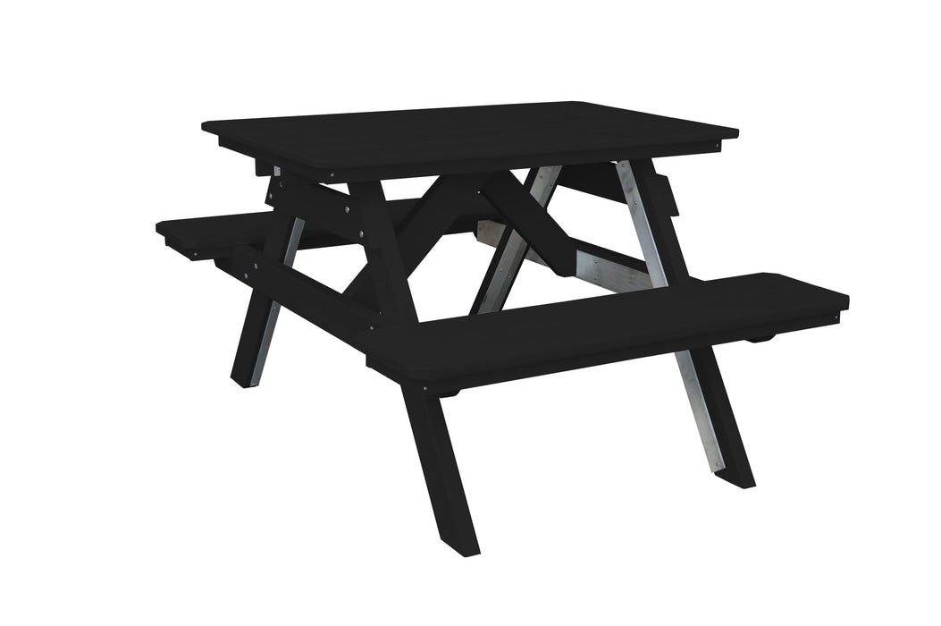 A&L Furniture Co. Amish-Made Poly Picnic Table with Attached Benches