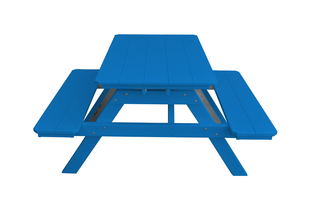 A&L Furniture Co. Amish-Made Poly Picnic Table with Attached Benches