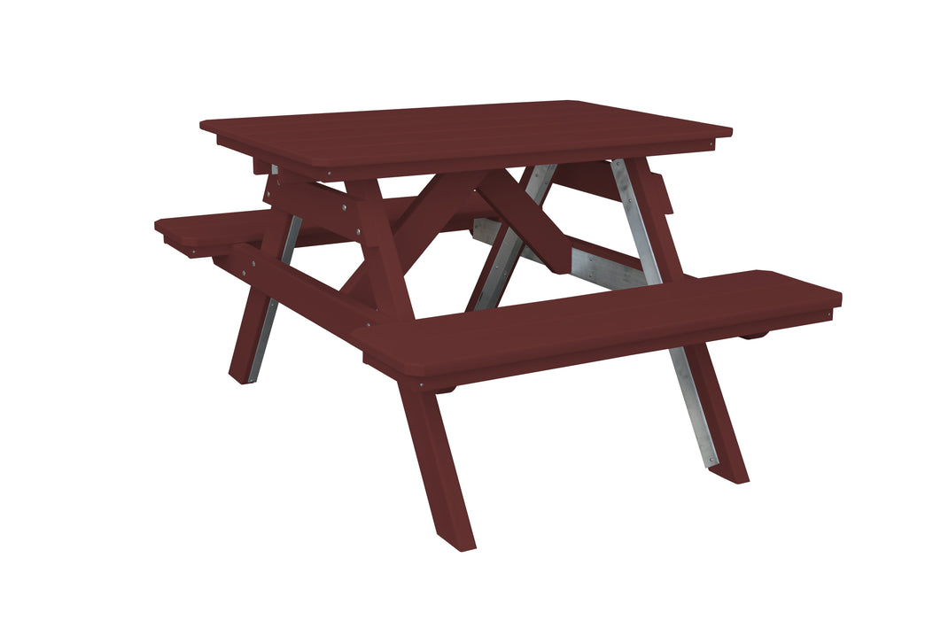 A&L Furniture Co. Amish-Made Poly Picnic Table with Attached Benches