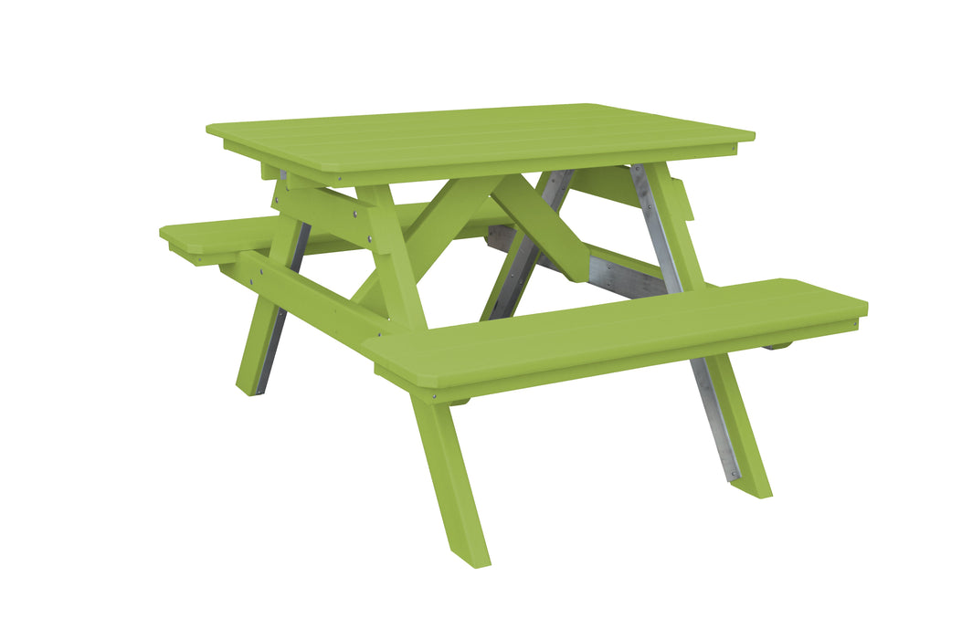 A&L Furniture Co. Amish-Made Poly Picnic Table with Attached Benches