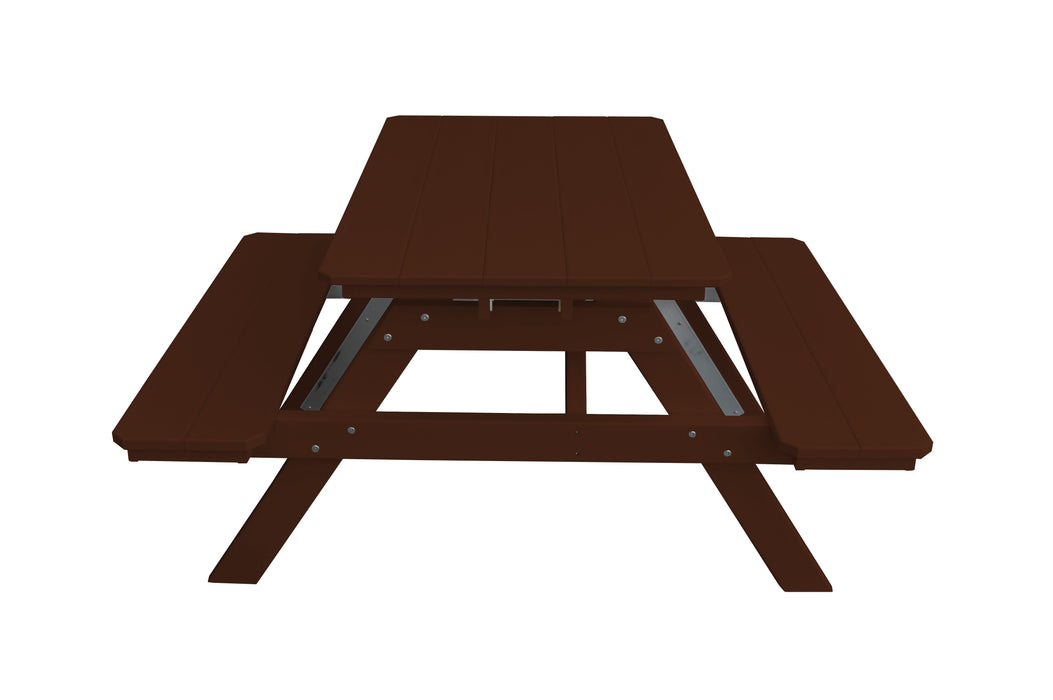 A&L Furniture Co. Amish-Made Poly Picnic Table with Attached Benches