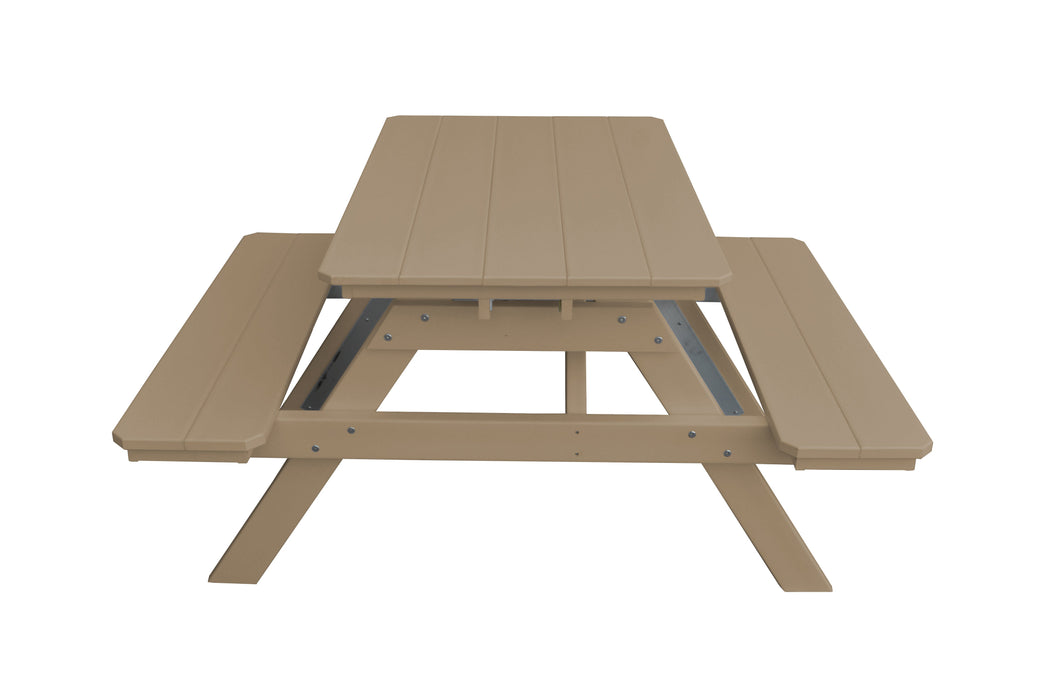 A&L Furniture Co. Amish-Made Poly Picnic Table with Attached Benches