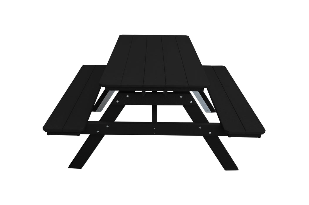 A&L Furniture Co. Amish-Made Poly Picnic Table with Attached Benches