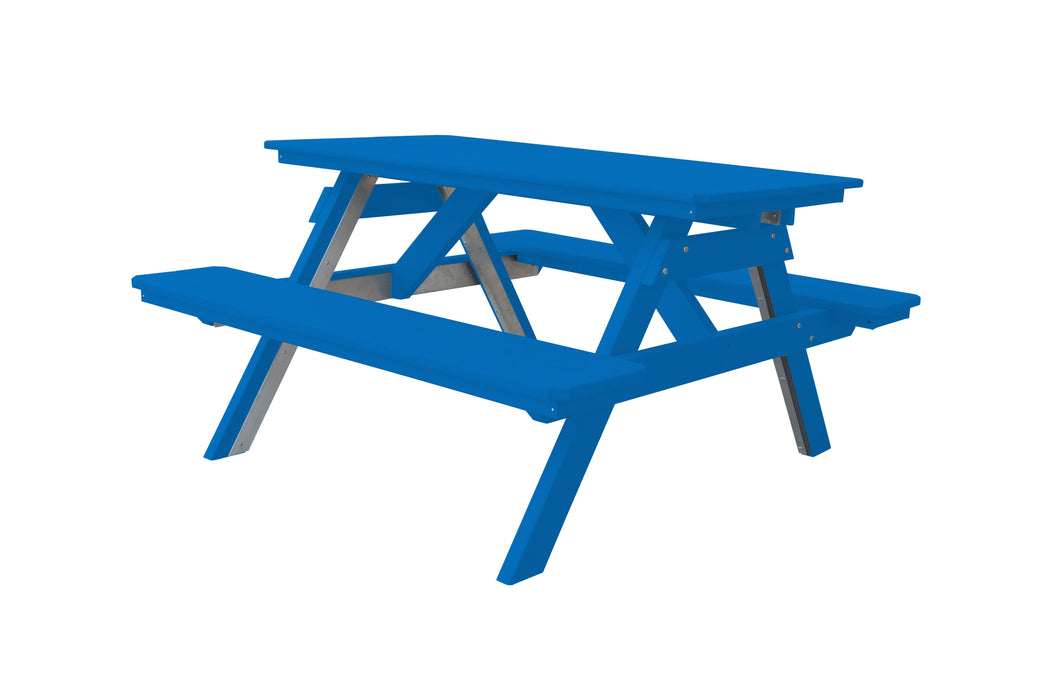 A&L Furniture Co. Amish-Made Poly Picnic Table with Attached Benches