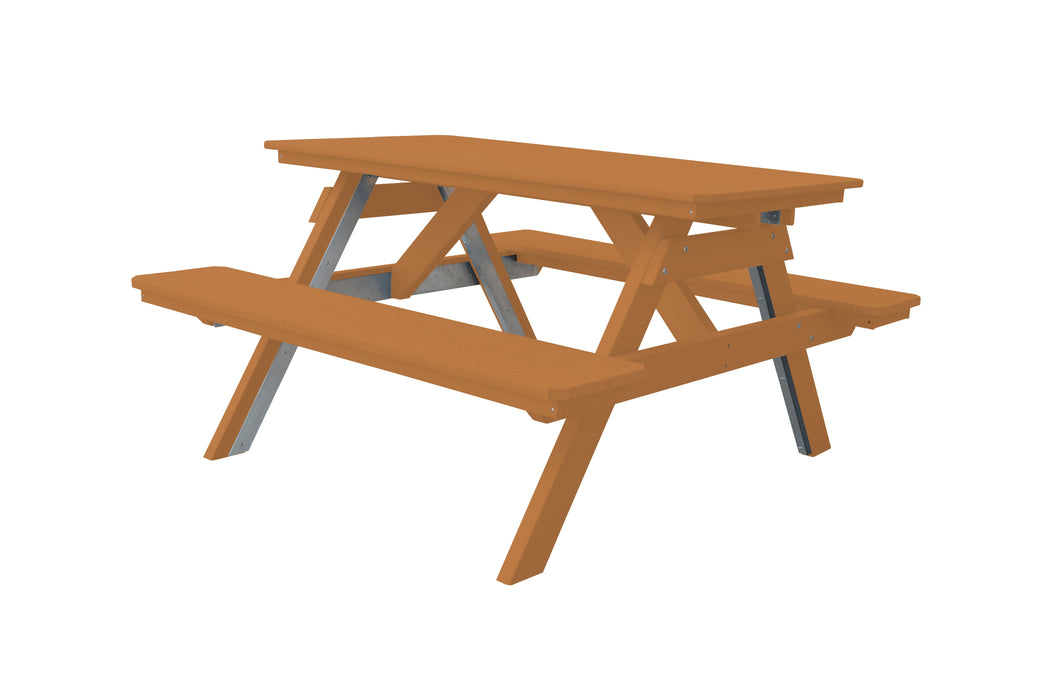 A&L Furniture Co. Amish-Made Poly Picnic Table with Attached Benches