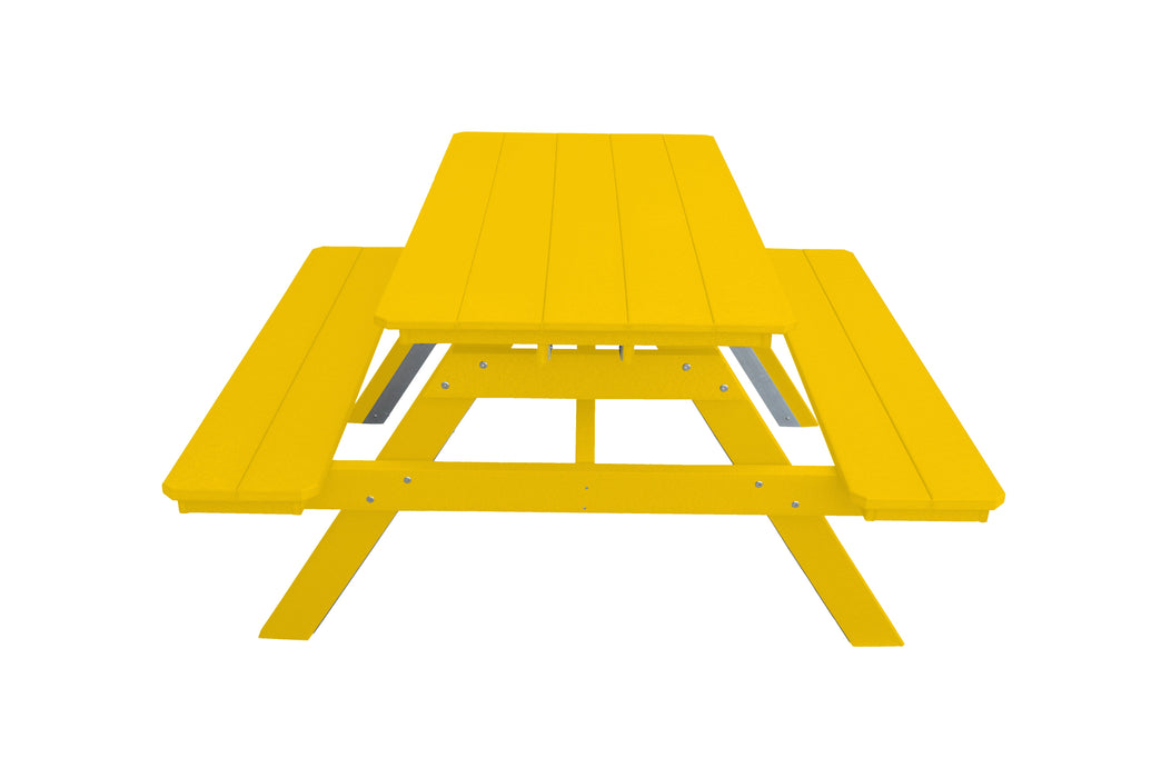 A&L Furniture Co. Amish-Made Poly Picnic Table with Attached Benches