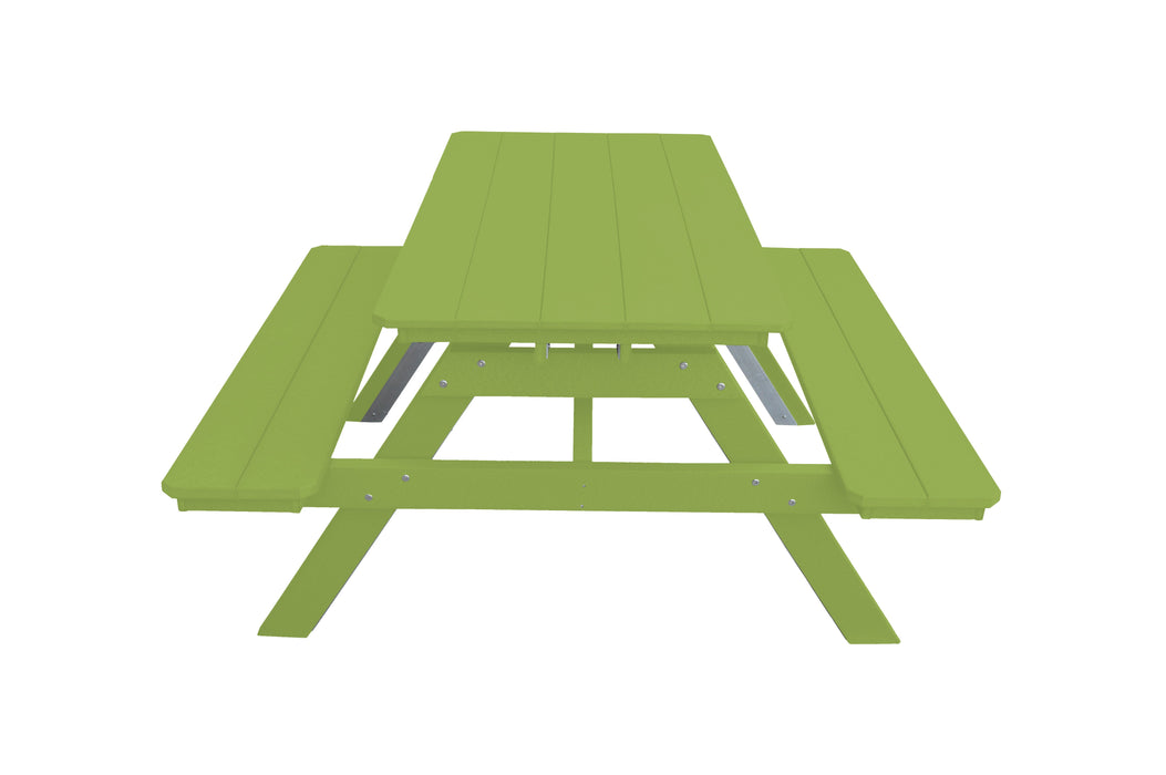 A&L Furniture Co. Amish-Made Poly Picnic Table with Attached Benches