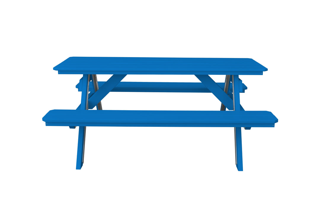 A&L Furniture Co. Amish-Made Poly Picnic Table with Attached Benches