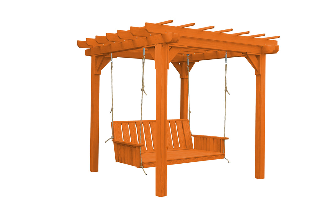 A&L Furniture Co. Amish-Made Bradford Pergola with Wingate Swingbed