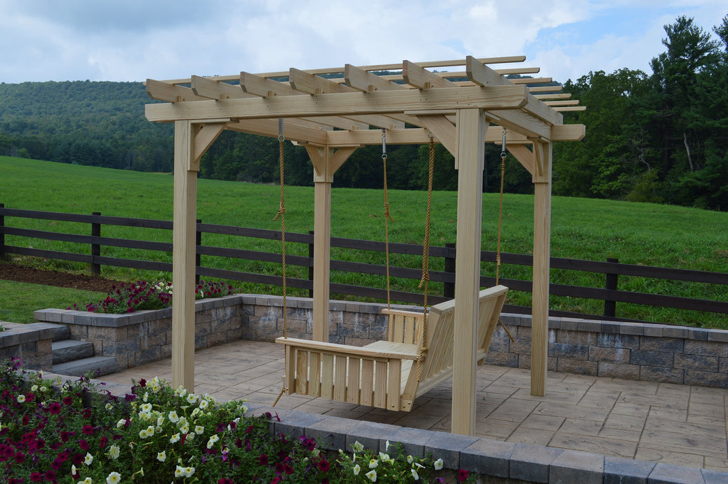 A&L Furniture Co. Amish-Made Bradford Pergola with Wingate Swingbed