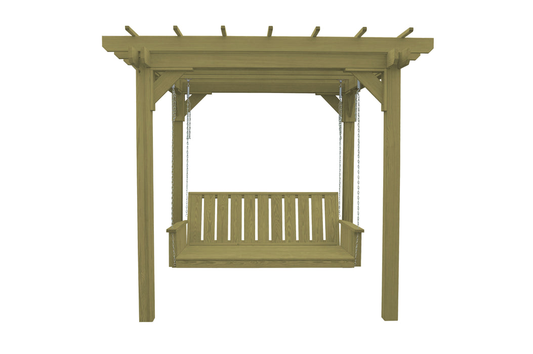 A&L Furniture Co. Amish-Made Bradford Pergola with Wingate Swingbed