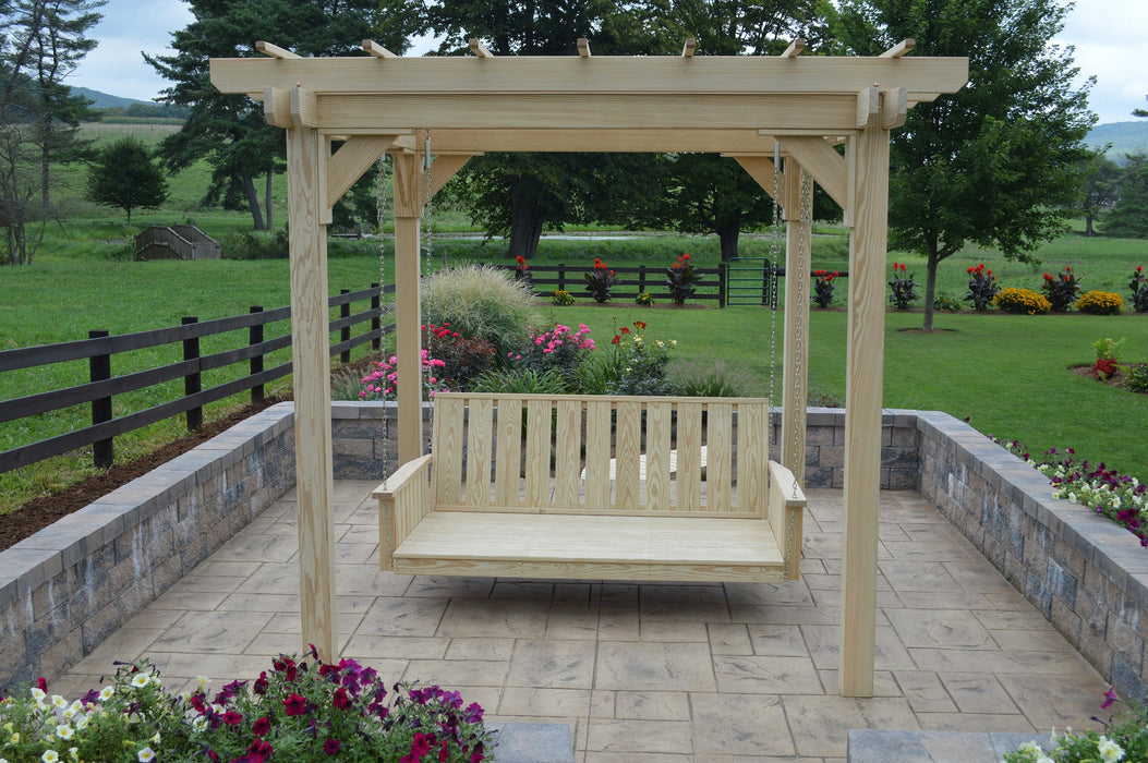 A&L Furniture Co. Amish-Made Bradford Pergola with Wingate Swingbed