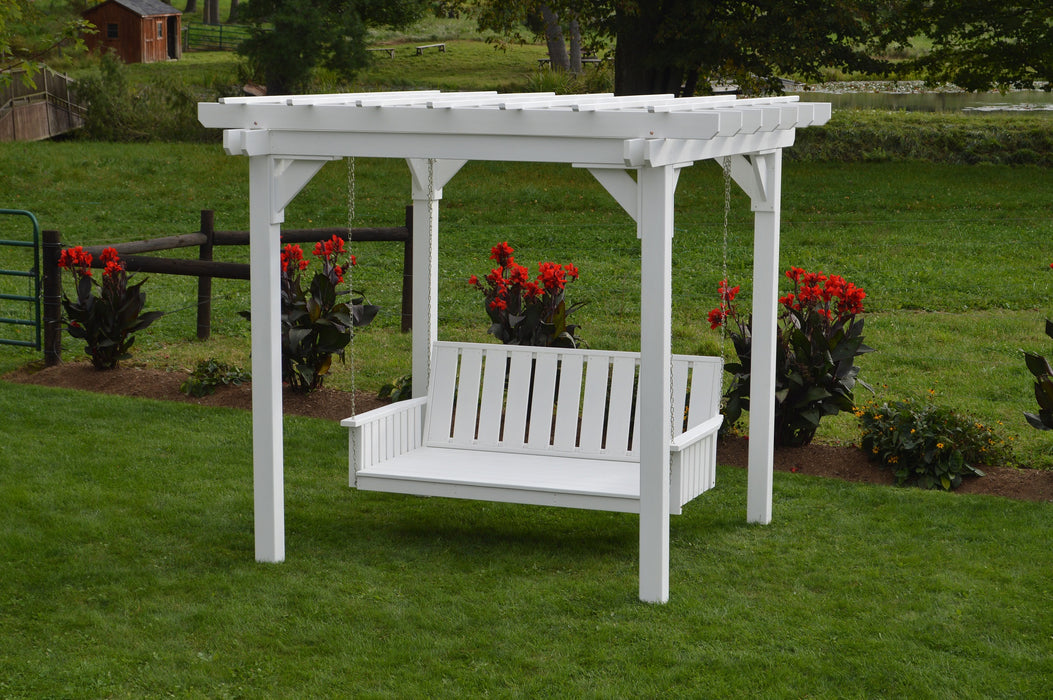 A&L Furniture Co. Amish-Made Bradford Pergola with Wingate Swingbed