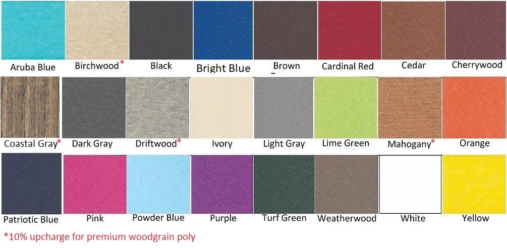 Color options for Amish-Made Replacement Tops for Poly Octagonal Lighthouses