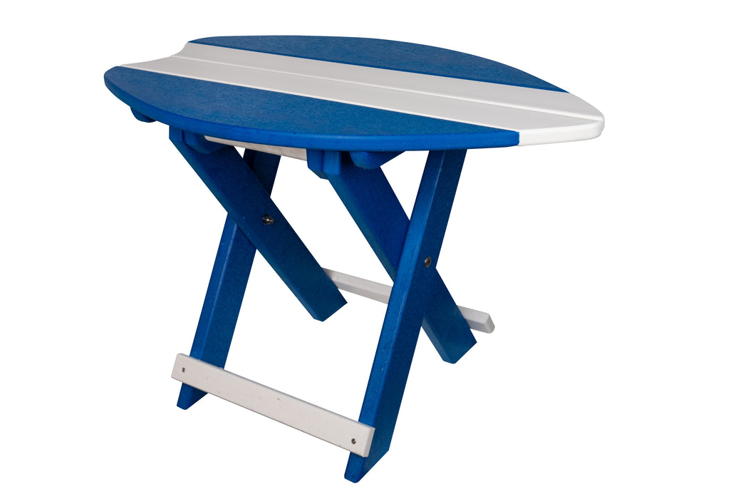 Amish-Made SurfAira Collection Surfboard-Shaped Folding Poly Side Table