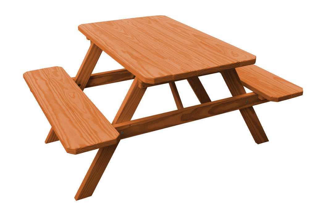 A&L Furniture Co. Amish-Made Pressure-Treated Pine Picnic Tables with Attached Benches