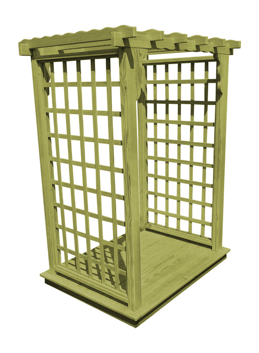 Amish-Made 6' Pine Arbor with Deck - Available in 4 Styles, 10 Colors