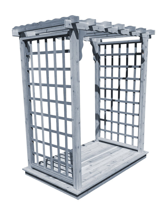 Amish-Made 4' Cedar Arbor with Deck - Available in 4 Styles, 9 Colors