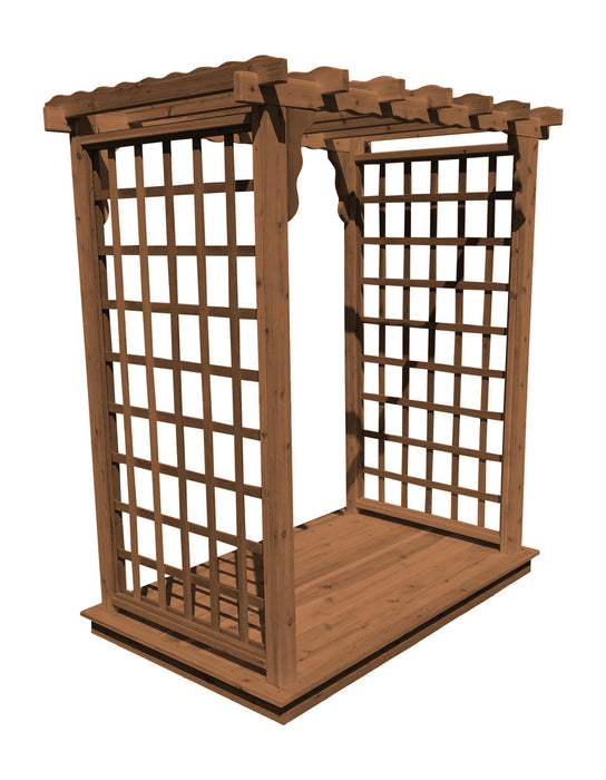 Amish-Made 4' Cedar Arbor with Deck - Available in 4 Styles, 9 Colors