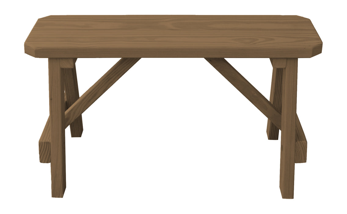 A&L Furniture Co. Amish-Made Stained Pine Traditional A-Frame Benches