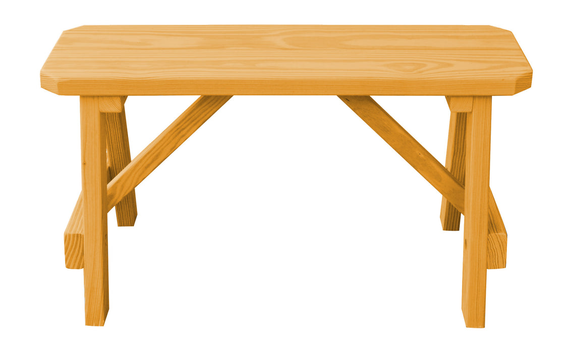 A&L Furniture Co. Amish-Made Stained Pine Traditional A-Frame Benches