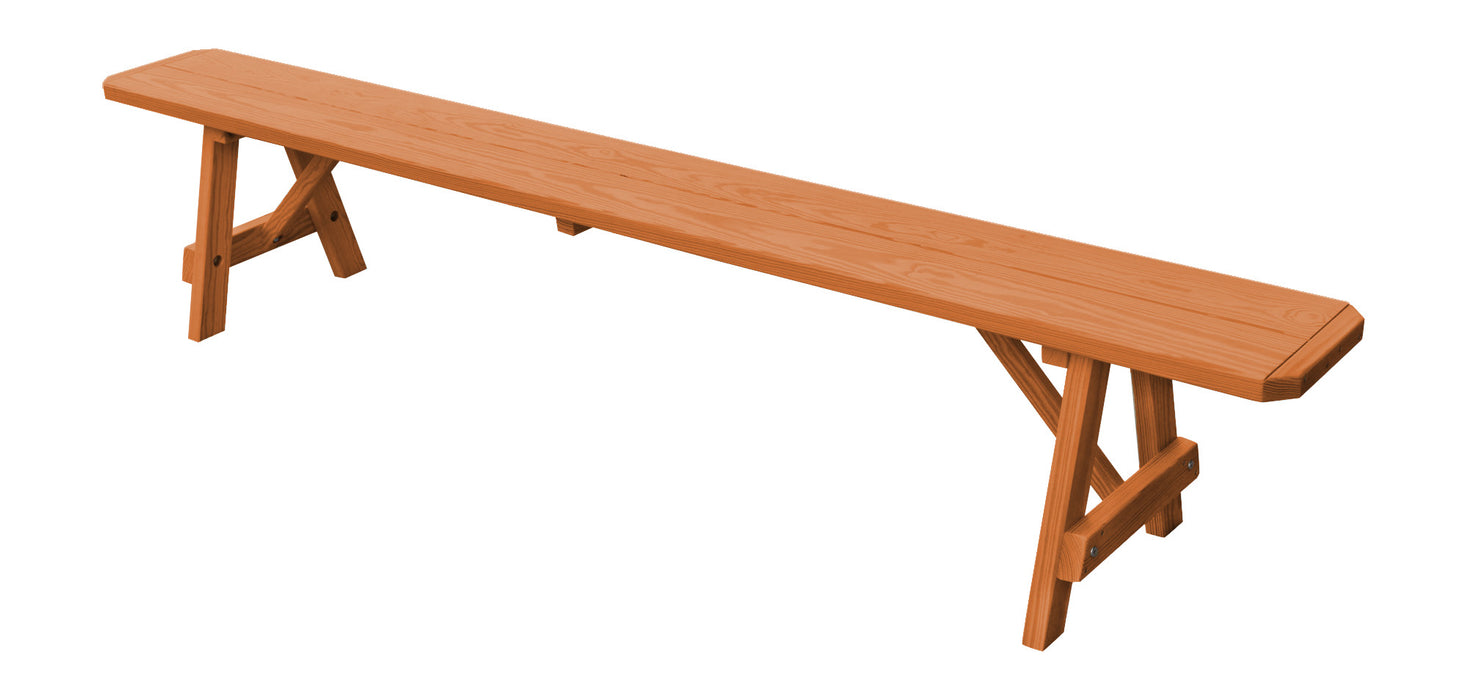 A&L Furniture Co. Amish-Made Stained Pine Traditional A-Frame Benches