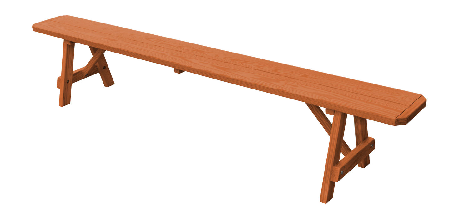 A&L Furniture Co. Amish-Made Stained Pine Traditional A-Frame Benches