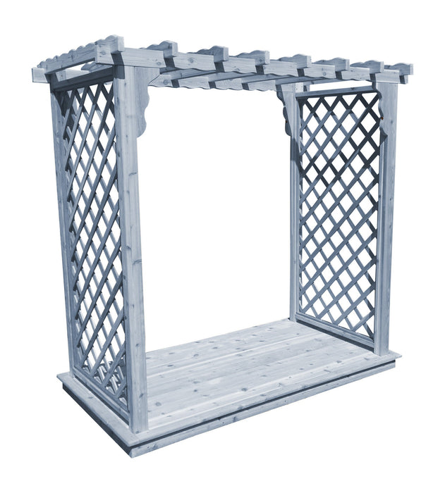 Amish-Made 4' Cedar Arbor with Deck - Available in 4 Styles, 9 Colors