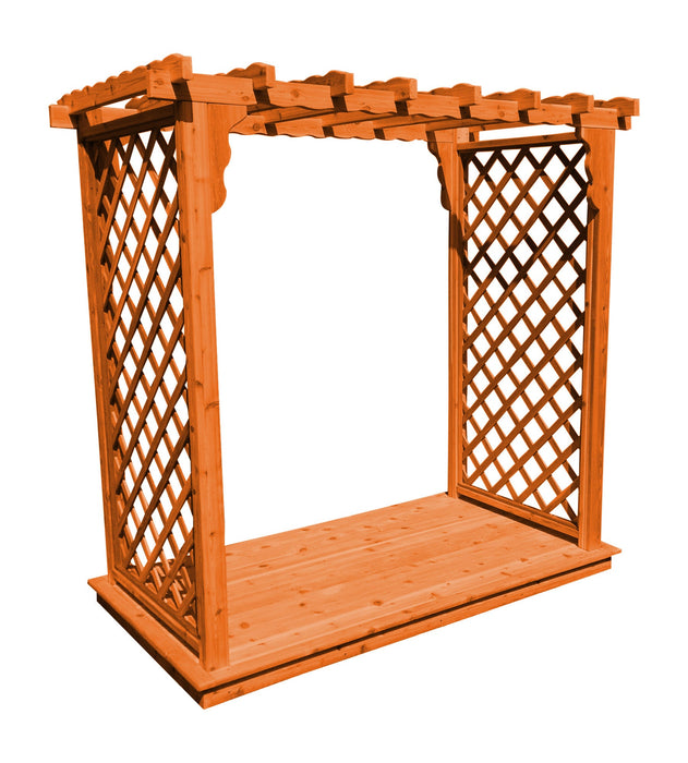 Amish-Made 4' Cedar Arbor with Deck - Available in 4 Styles, 9 Colors