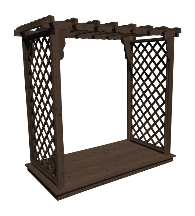 Amish-Made 6' Cedar Arbor with Deck - Available in 4 Styles, 9 Colors
