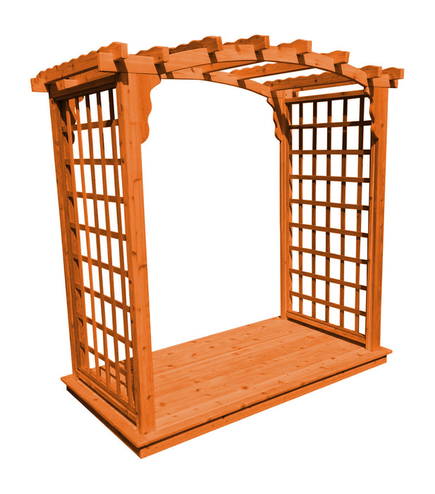 Amish-Made 4' Cedar Arbor with Deck - Available in 4 Styles, 9 Colors