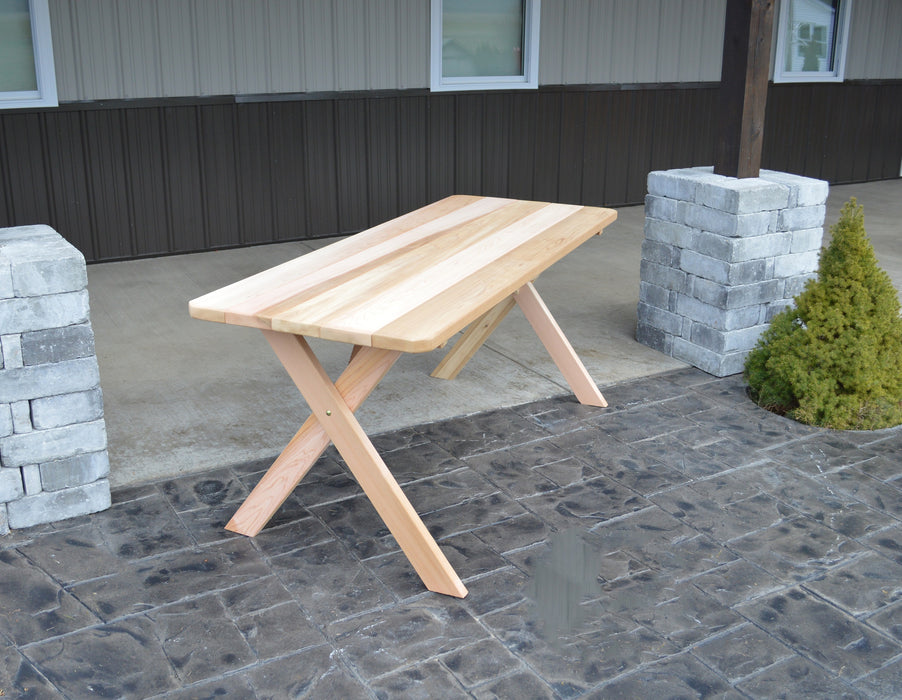 A&L Furniture Co. Amish-Made Cedar Cross-Leg Picnic Tables