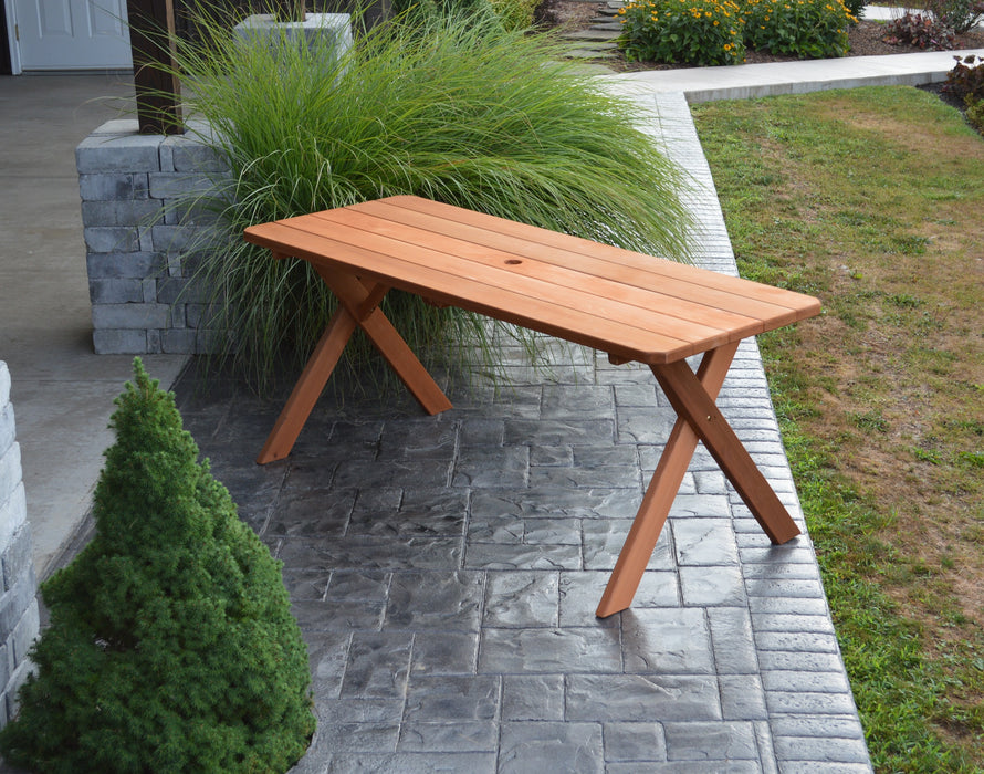 A&L Furniture Co. Amish-Made Cedar Cross-Leg Picnic Tables