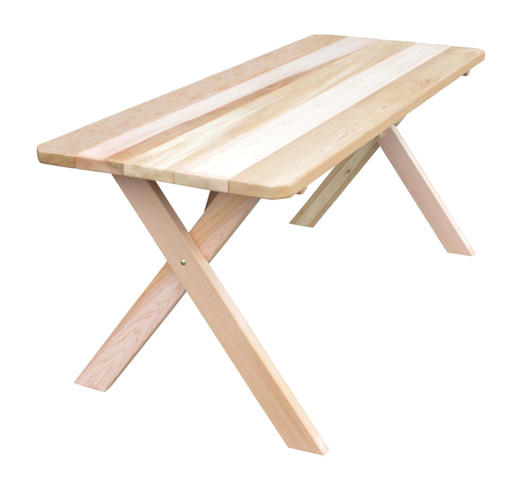 A&L Furniture Co. Amish-Made Cedar Cross-Leg Picnic Tables