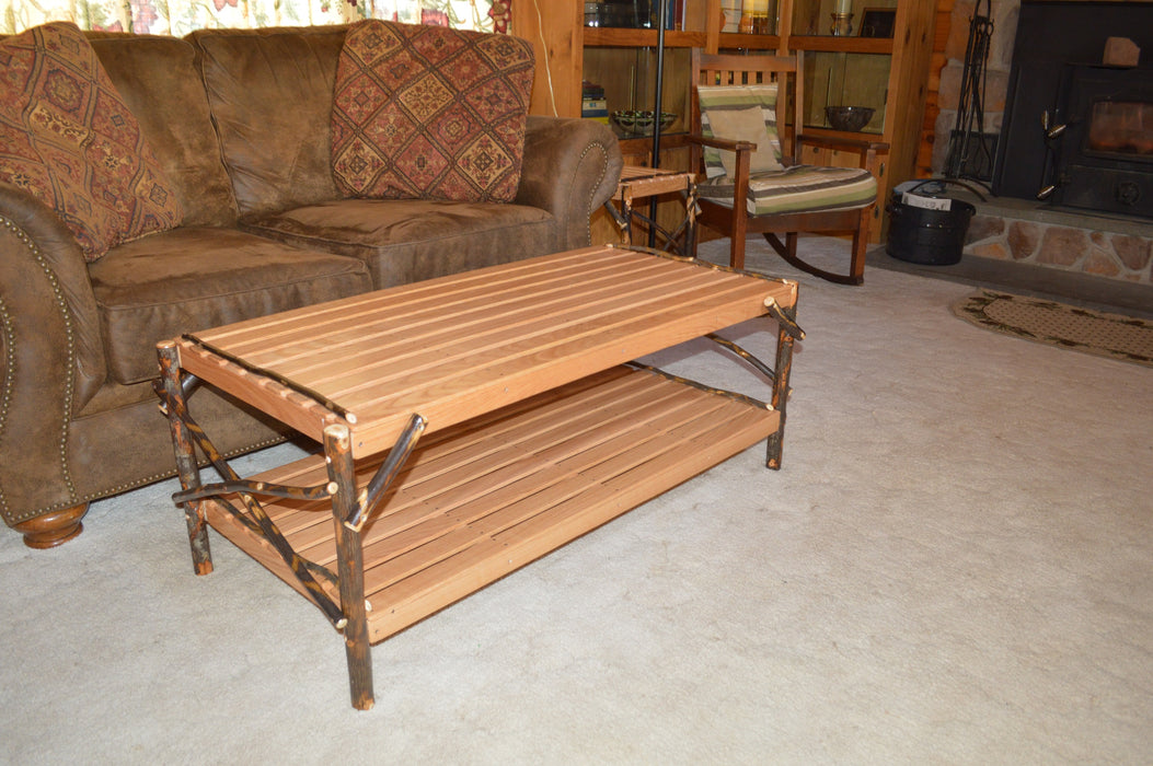 A&L Furniture Co. Hickory Coffee Table with Shelf